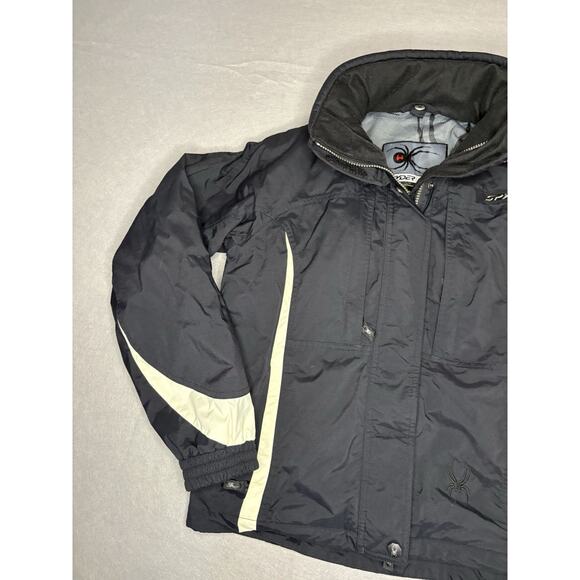 Spyder Axys Ski Jacket Women's 8 Black Entrant Gll Mock Neck Full Sleeve W/ Hood - Picture 5 of 15